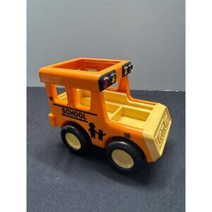 Vintage 1987 Tonka Yellow School Bus Toy Vehicle Chunky 5" Clicking Wheels